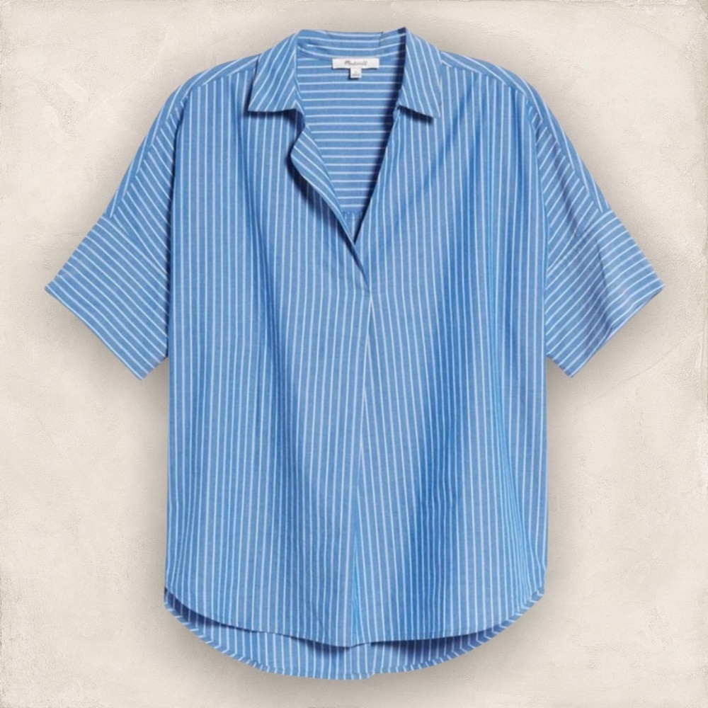 Madewell Courier Button Back Shirt | XS